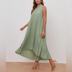 SHEIN High Low Hem Pleated Swing Dress